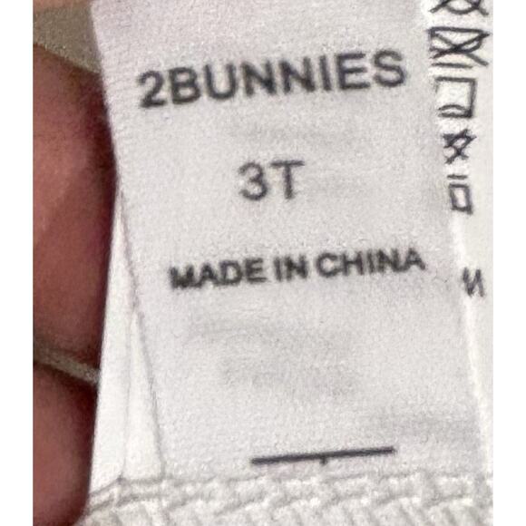 New 2Bunnies Girls Size 3T White Dress Lace Back A-Line Tulle Formal Flower Girl - Picture 5 of 8